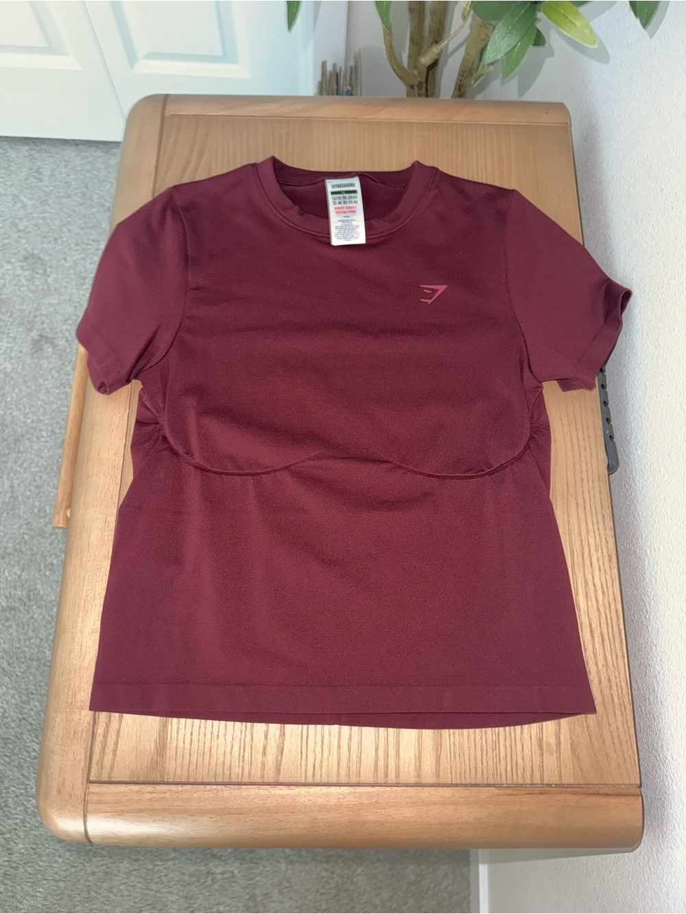 Gymshark Deep Burgundy Short Sleeve Training Tee
